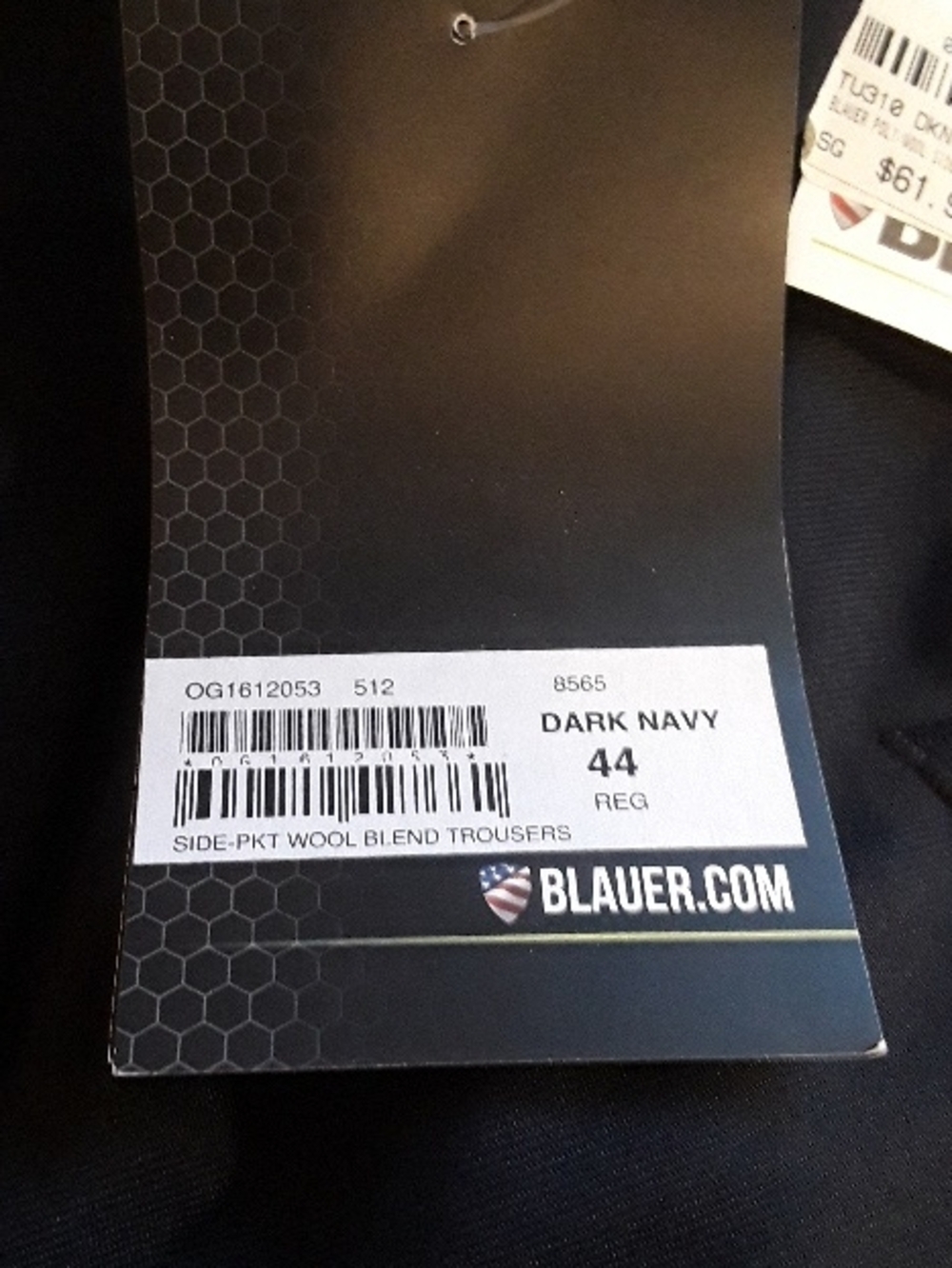 NWT Blauer Wool Blend Cargo Pocket Uniform Pants 44 X 36 Navy